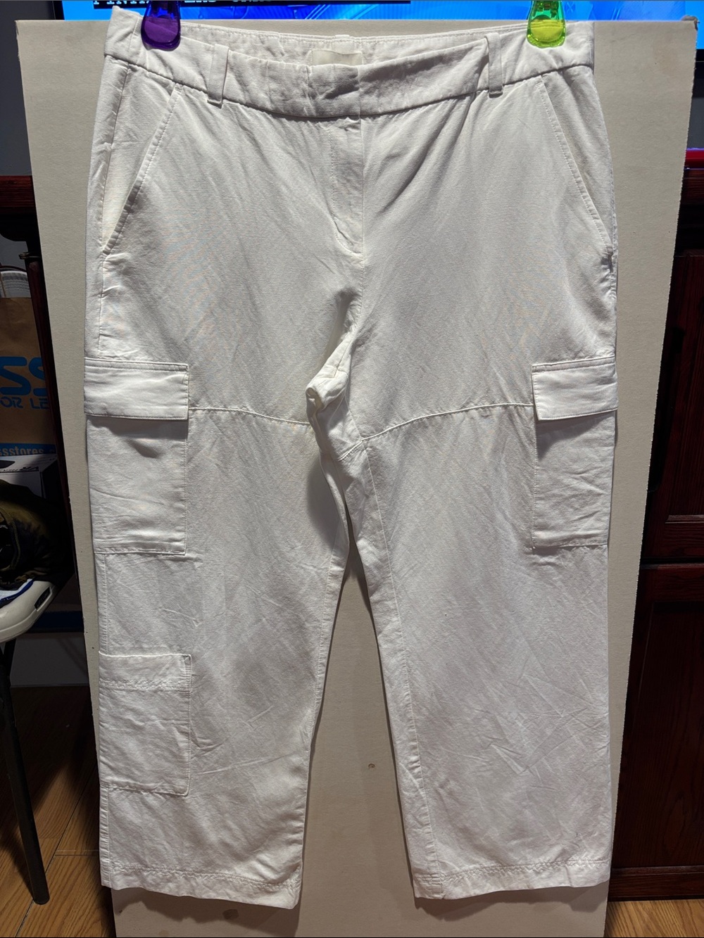 H&M White Cargo Crop Pants